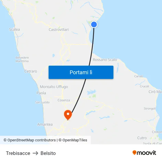 Trebisacce to Belsito map