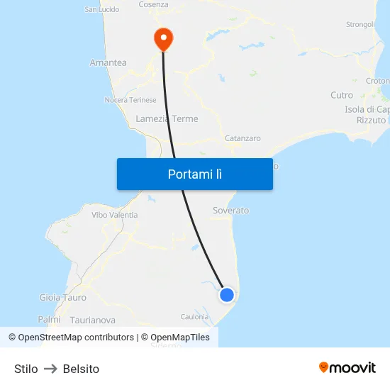 Stilo to Belsito map