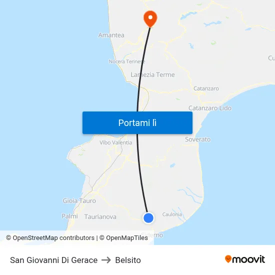 San Giovanni Di Gerace to Belsito map