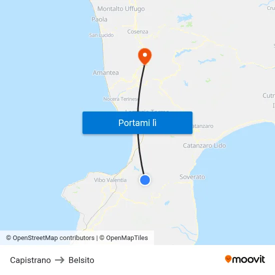 Capistrano to Belsito map