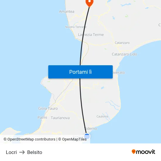 Locri to Belsito map