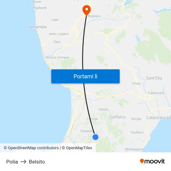 Polia to Belsito map