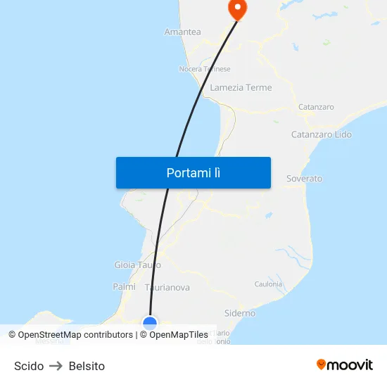 Scido to Belsito map