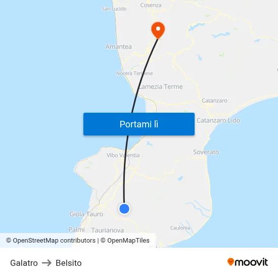 Galatro to Belsito map
