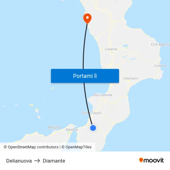 Delianuova to Diamante map