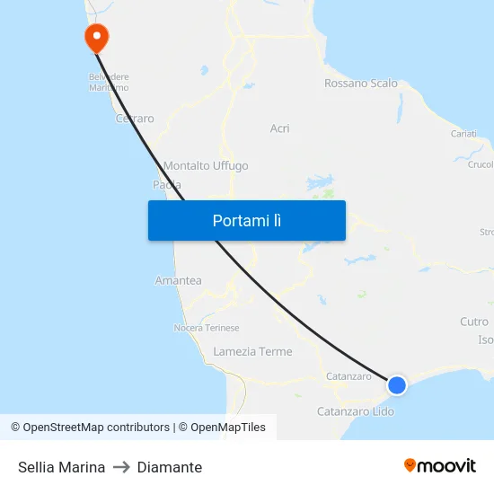 Sellia Marina to Diamante map