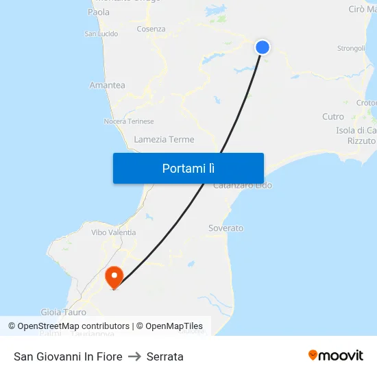 San Giovanni In Fiore to Serrata map