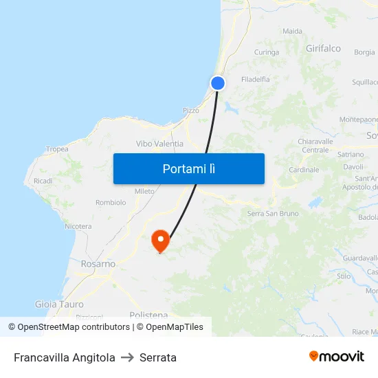 Francavilla Angitola to Serrata map