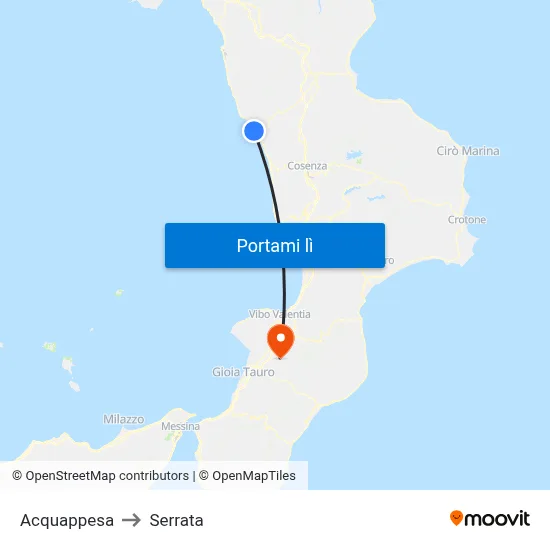 Acquappesa to Serrata map