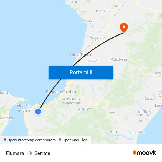 Fiumara to Serrata map
