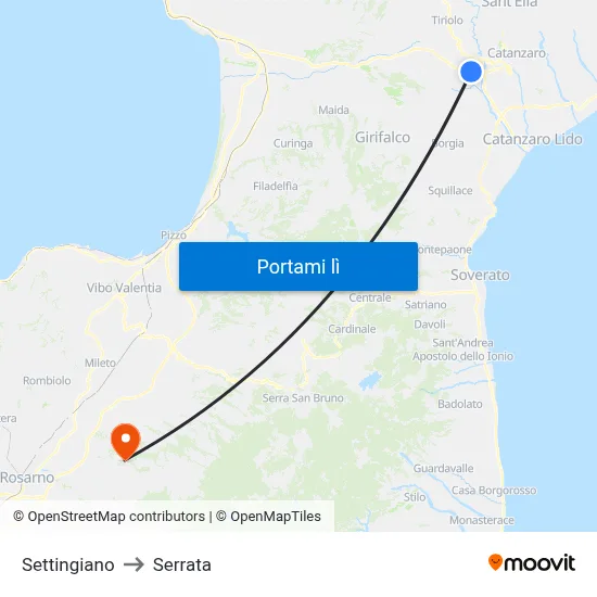 Settingiano to Serrata map