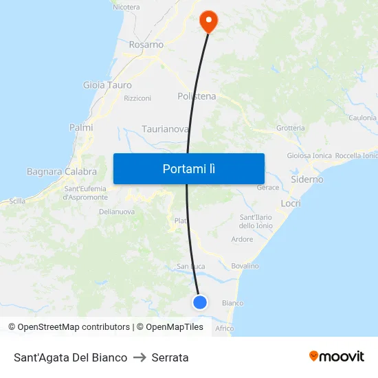 Sant'Agata Del Bianco to Serrata map