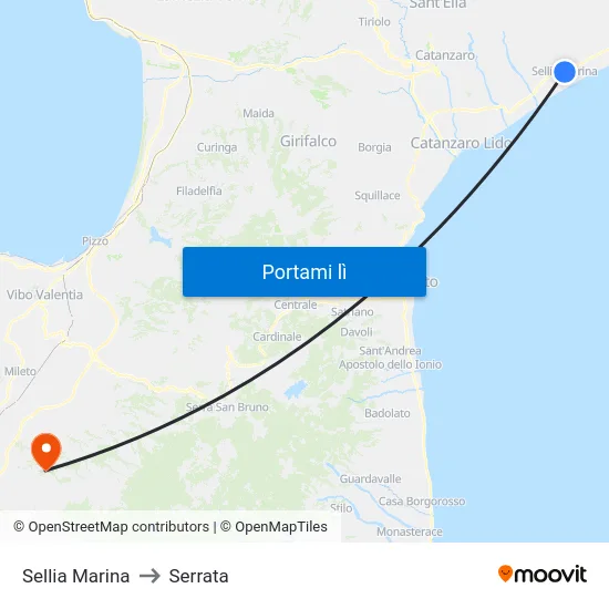 Sellia Marina to Serrata map