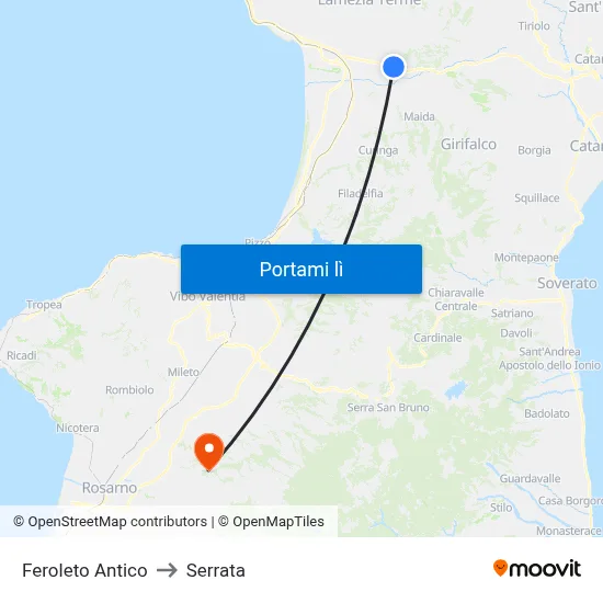 Feroleto Antico to Serrata map