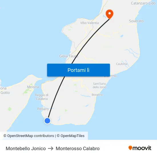 Montebello Jonico to Monterosso Calabro map