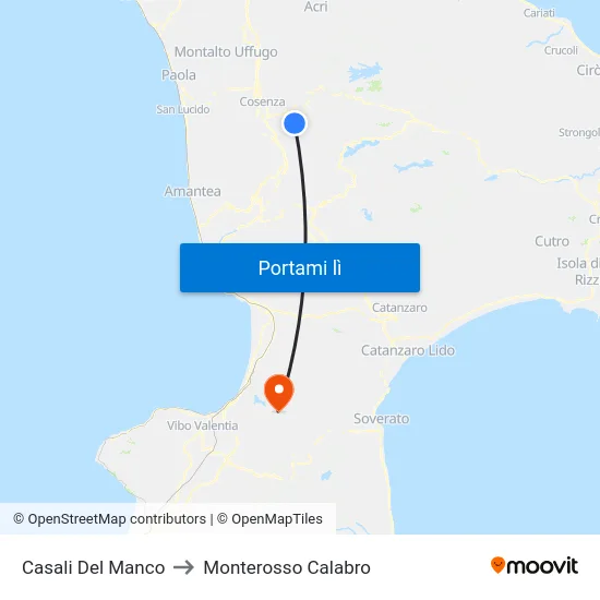 Casali Del Manco to Monterosso Calabro map