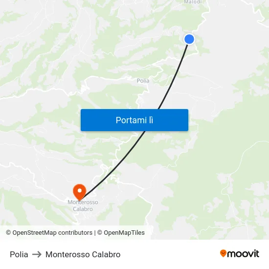 Polia to Monterosso Calabro map