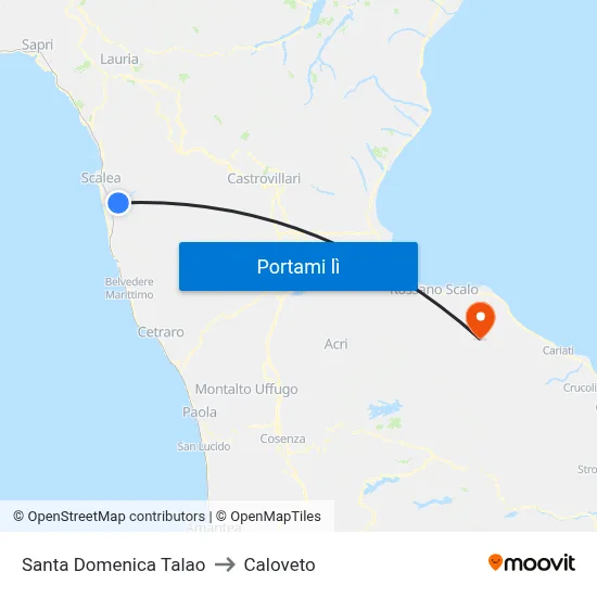 Santa Domenica Talao to Caloveto map