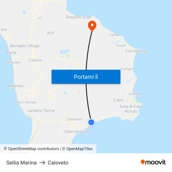 Sellia Marina to Caloveto map