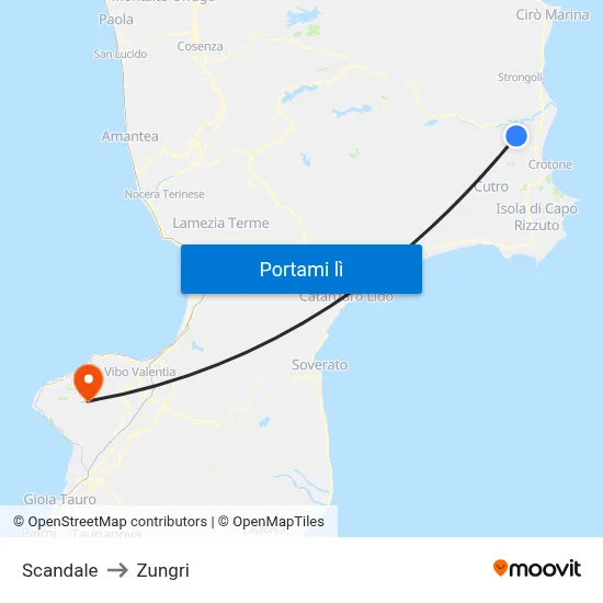 Scandale to Zungri map