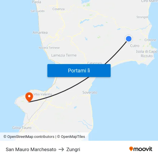 San Mauro Marchesato to Zungri map