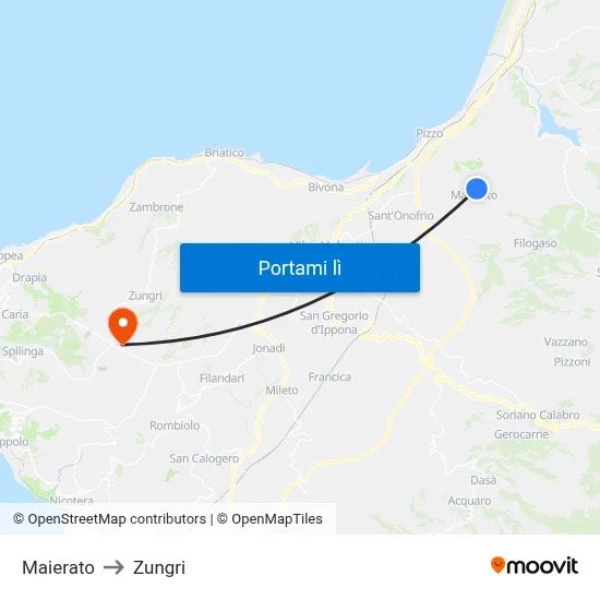 Maierato to Zungri map