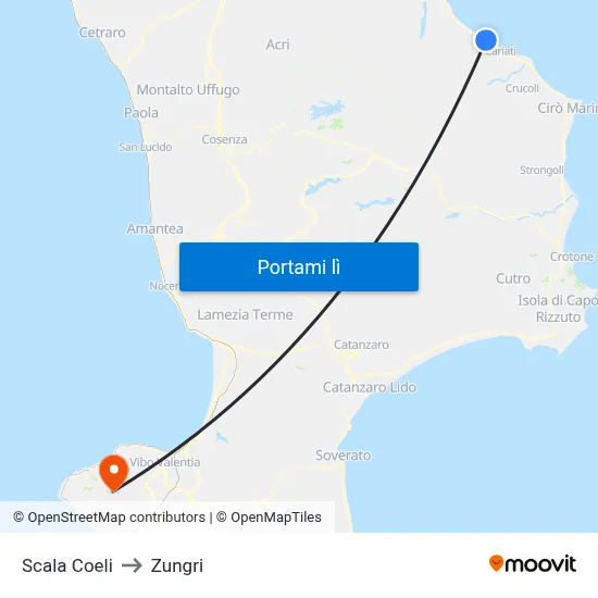 Scala Coeli to Zungri map