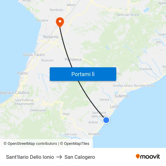 Sant'Ilario Dello Ionio to San Calogero map