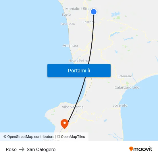 Rose to San Calogero map