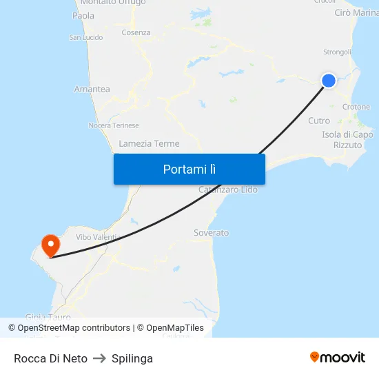 Rocca Di Neto to Spilinga map