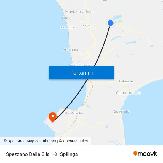 Spezzano Della Sila to Spilinga map