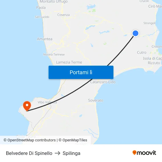 Belvedere Di Spinello to Spilinga map