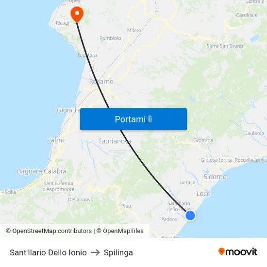 Sant'Ilario Dello Ionio to Spilinga map