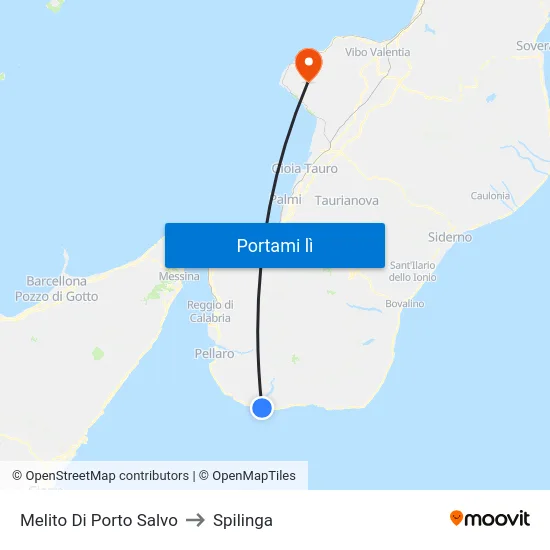 Melito Di Porto Salvo to Spilinga map