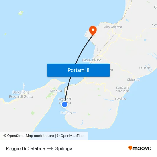 Reggio Di Calabria to Spilinga map