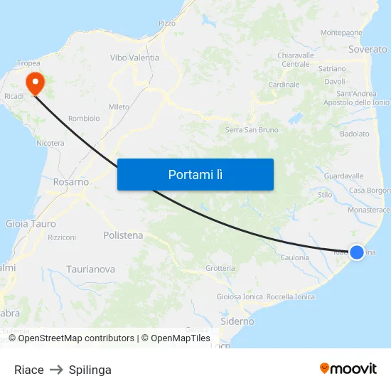 Riace to Spilinga map