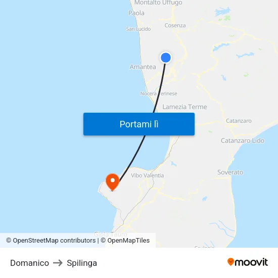 Domanico to Spilinga map