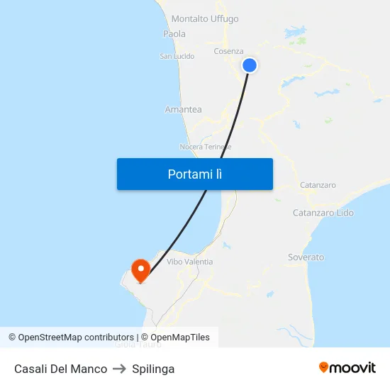 Casali Del Manco to Spilinga map