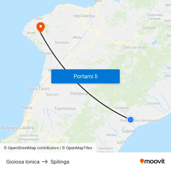 Gioiosa Ionica to Spilinga map