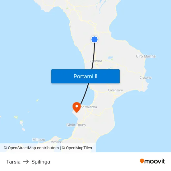 Tarsia to Spilinga map
