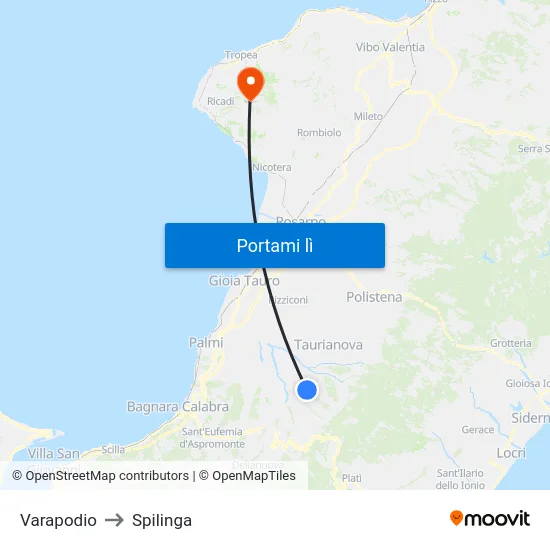 Varapodio to Spilinga map