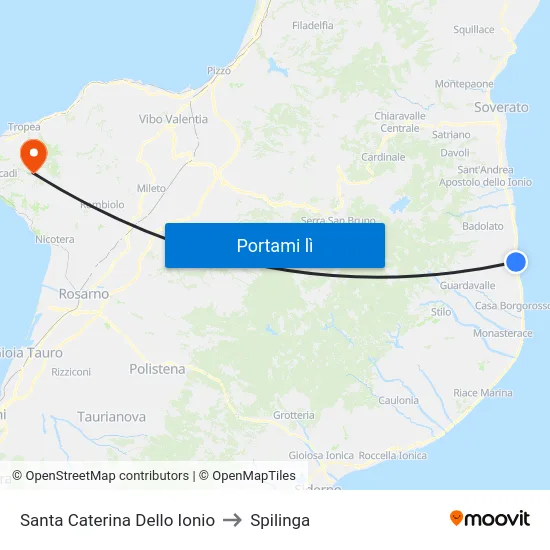 Santa Caterina Dello Ionio to Spilinga map