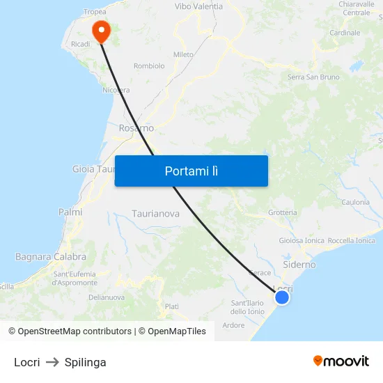 Locri to Spilinga map
