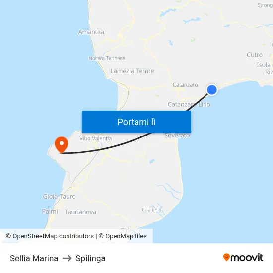 Sellia Marina to Spilinga map