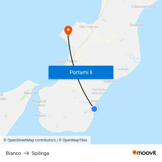 Bianco to Spilinga map