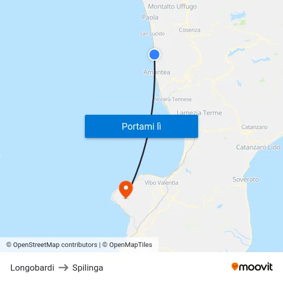 Longobardi to Spilinga map