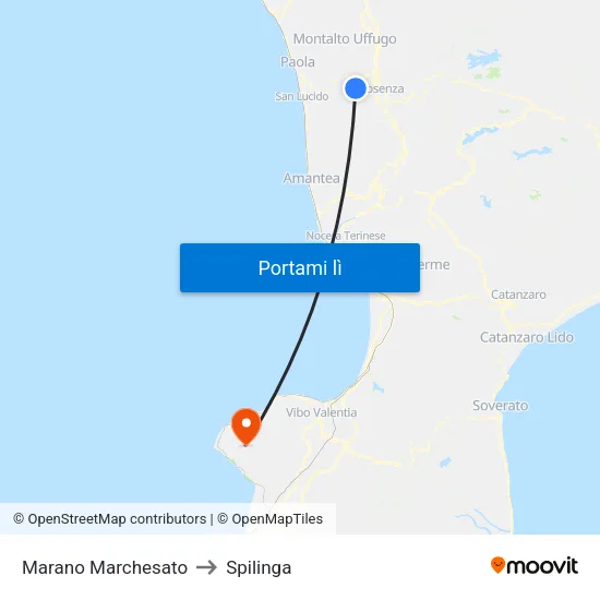 Marano Marchesato to Spilinga map