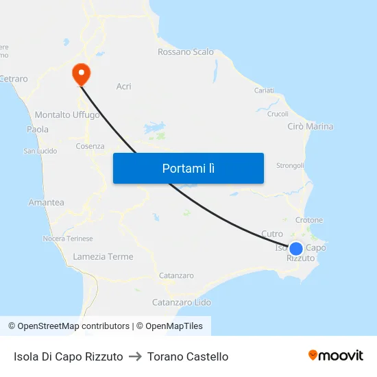 Isola Di Capo Rizzuto to Torano Castello map