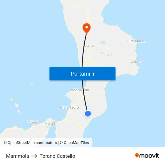 Mammola to Torano Castello map