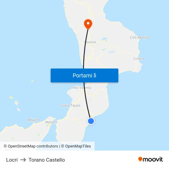 Locri to Torano Castello map